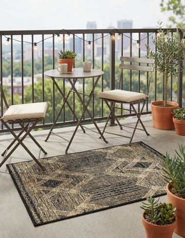 Charcoal Easy-Clean Modern Indoor / Outdoor Rug