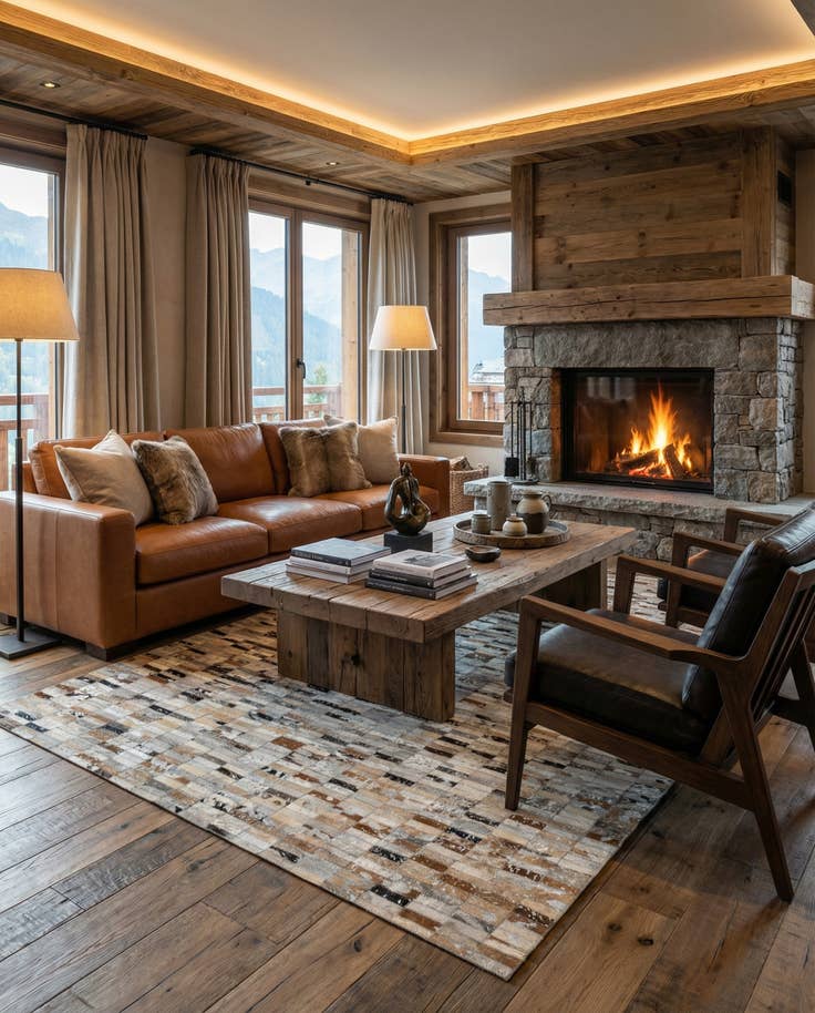 Detail image of 5' 1 x 8' Cowhide - Patchwork Rug