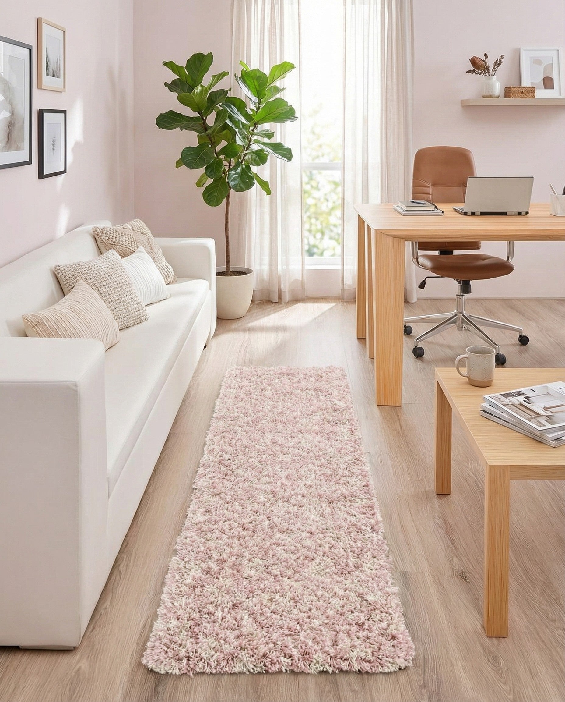  2' x 8' Moroccan Trellis Shag Runner Rug