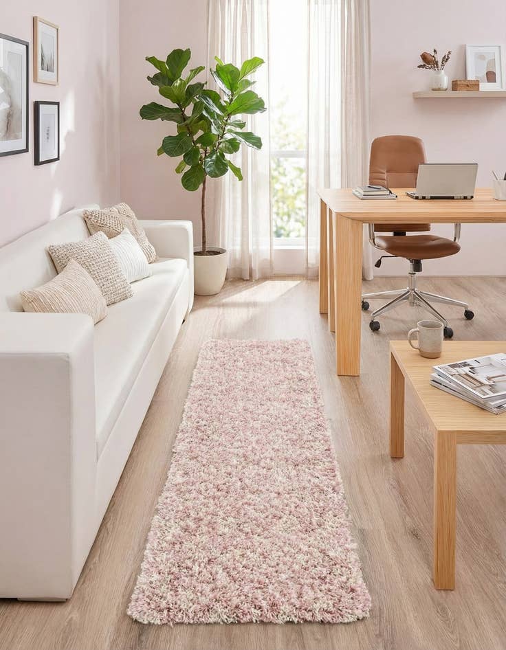 Detail image of  2' x 8' Moroccan Trellis Shag Runner Rug