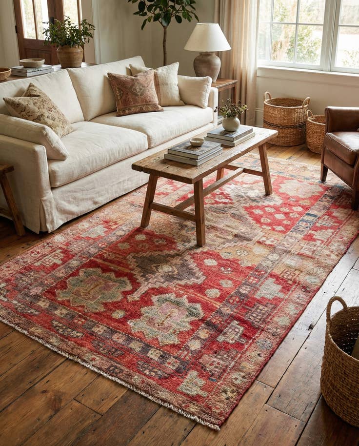 Detail image of 4' x 6' 9 Hand Knotted Ultra Vintage Persian Wool Rug