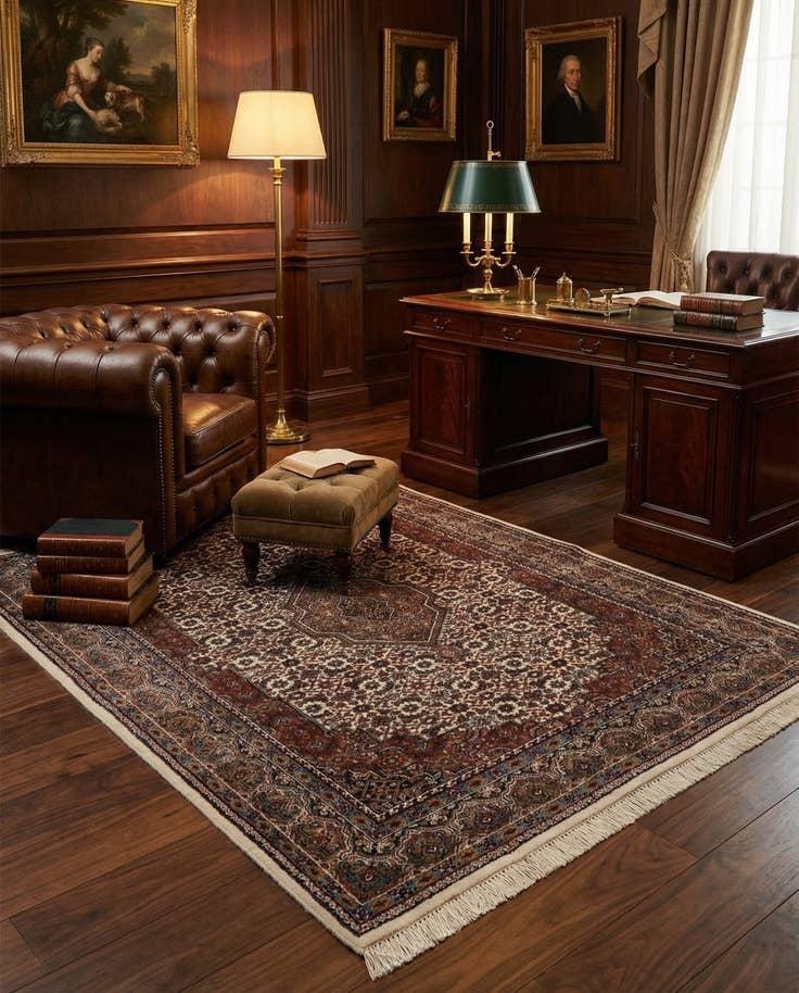 Detail image of 5' 5 x 7' 10 Hand Knotted Bidjar Wool Rug