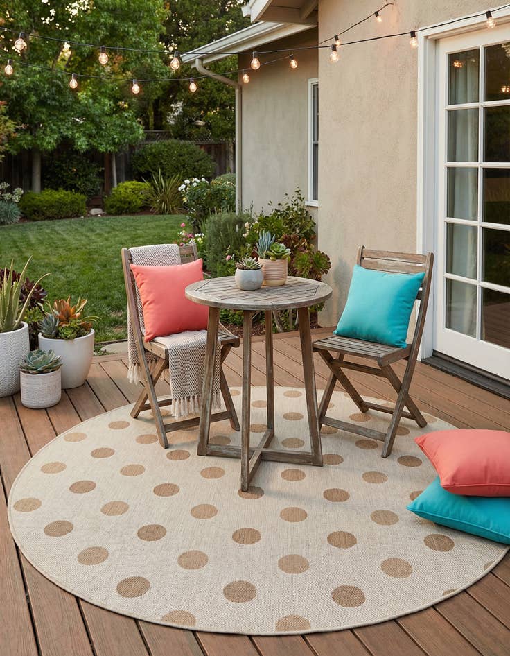 Detail image of 7' 10 x 7' 10  Washable Sabrina Soto Indoor / Outdoor Round Rug