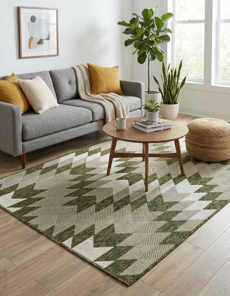 Detail image of  4' x 6'  Washable Modern Indoor / Outdoor Rug