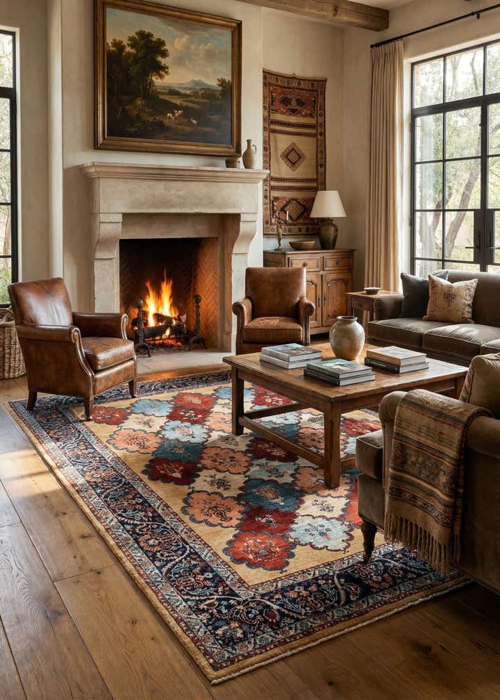 6' 9 x 9' 8 Hand Knotted Luribaft Rug