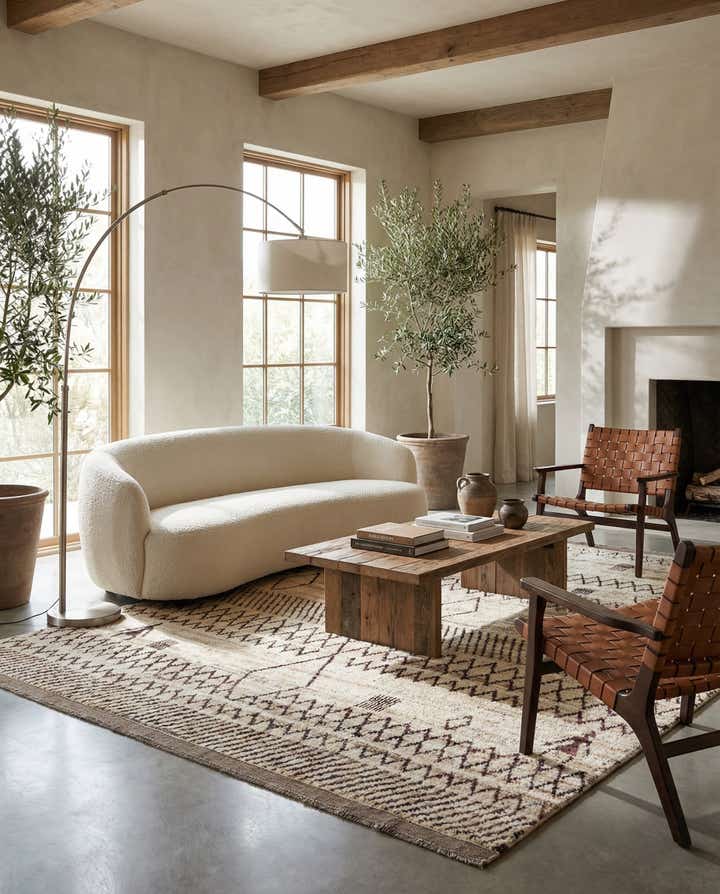 8' 1 x 9' 9 Hand Knotted Moroccan Wool Rug