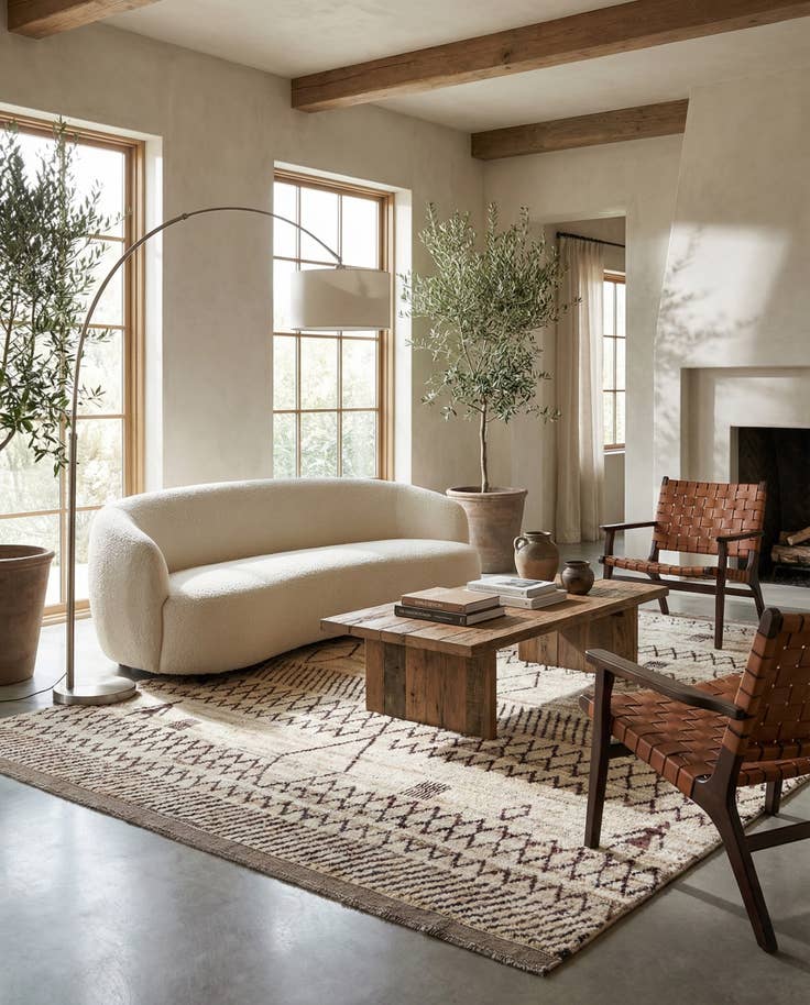 Detail image of 8' 1 x 9' 9 Hand Knotted Moroccan Wool Rug