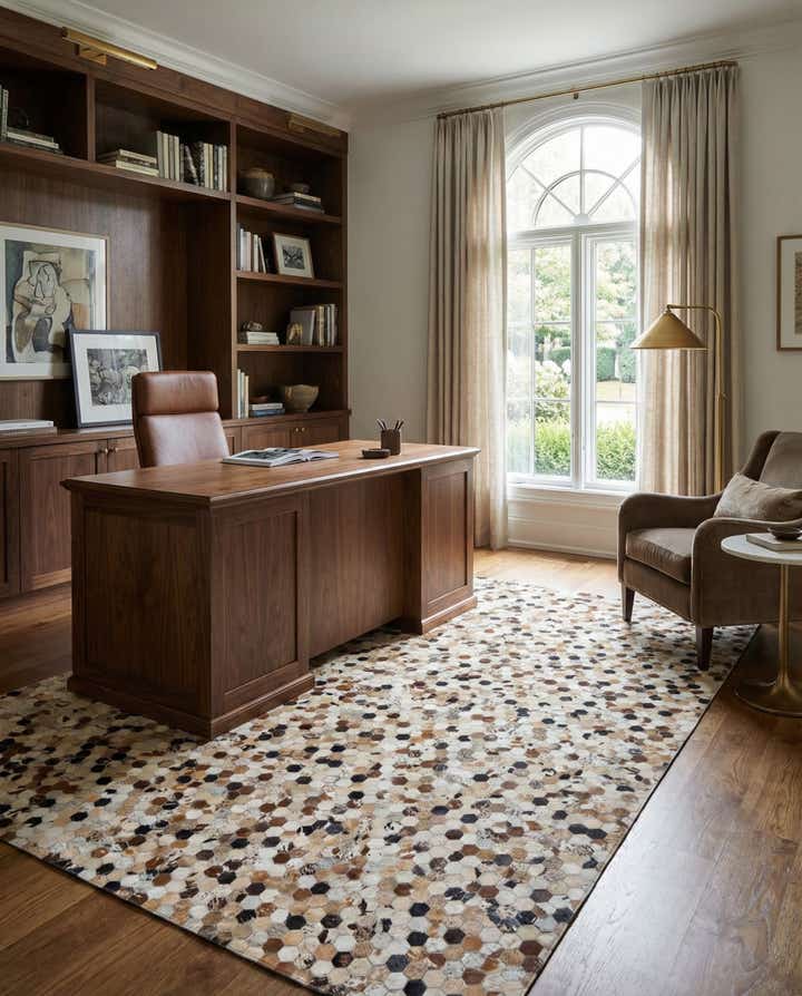 8' x 9' 10 Cowhide Leather Rug