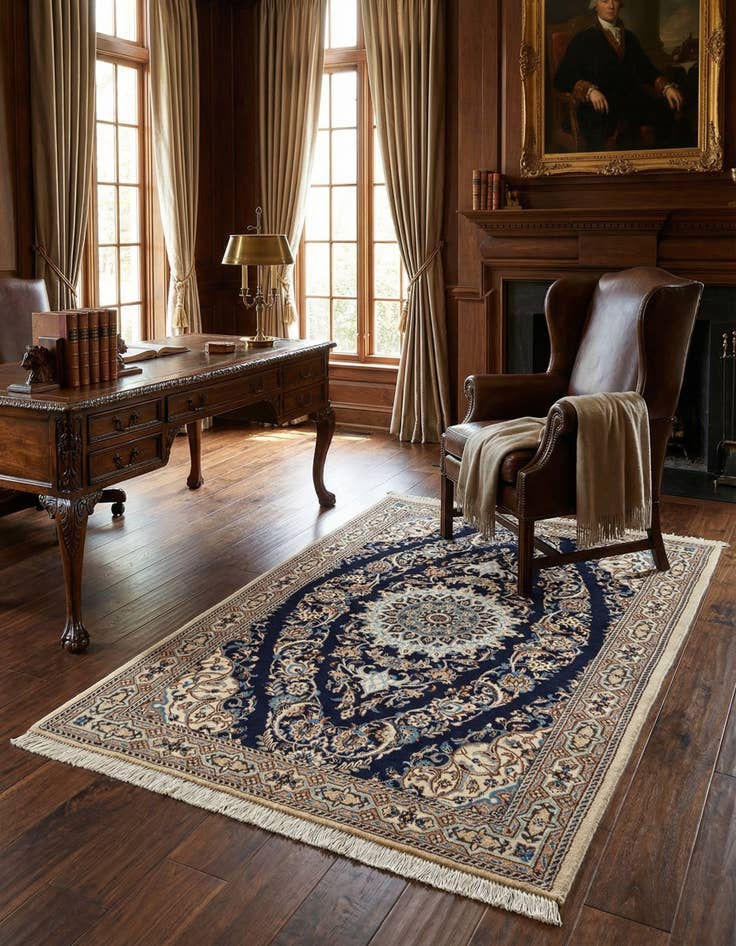 Detail image of 2' 7 x 4' 2  Hand Knotted Nain Rug