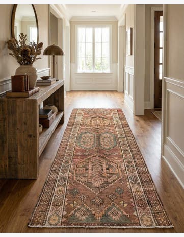 3' 10 x 10' 9 Hand Knotted Ultra Vintage Persian Wool Runner Rug