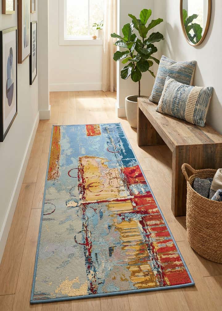 2' x 5' Easy-Clean Modern Indoor / Outdoor Runner Rug