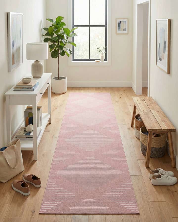3' 3 x 14' Easy-Clean Modern Indoor / Outdoor Runner Rug