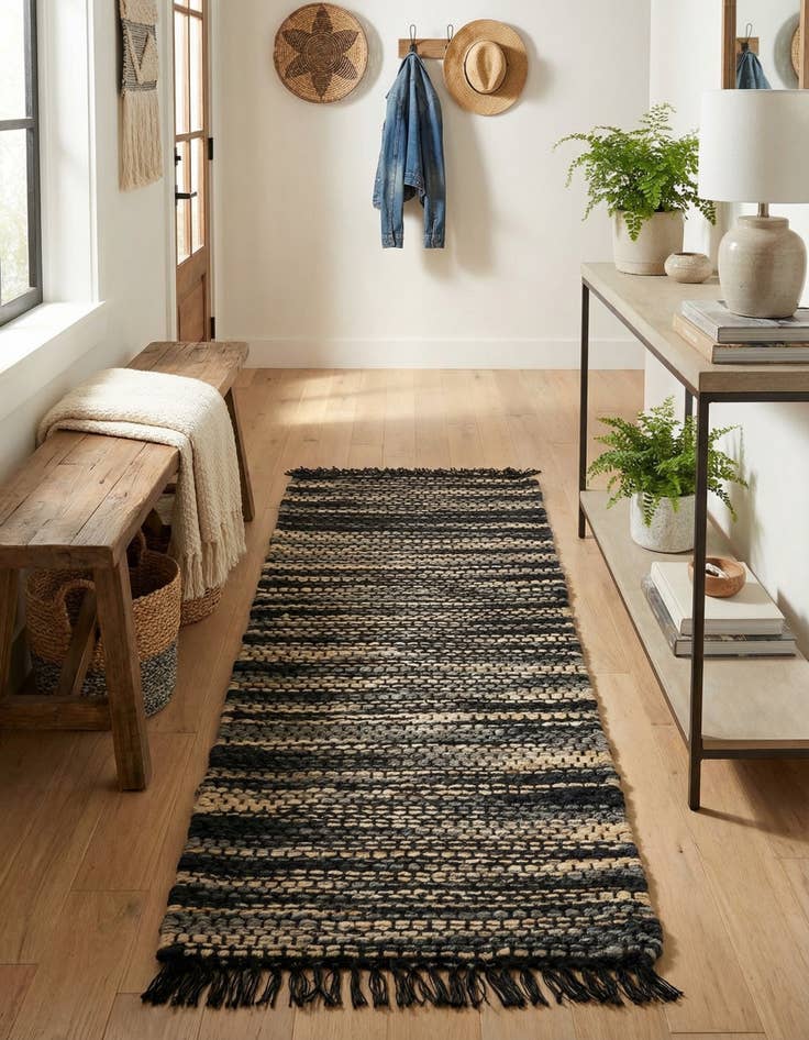 Detail image of 2' x 5' 1  Hand Woven Chunky Jute Runner Rug