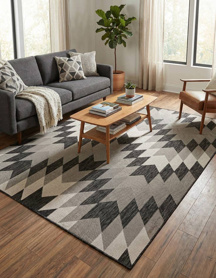 Detail image of 6' x 9' Easy-Clean Modern Indoor / Outdoor Rug
