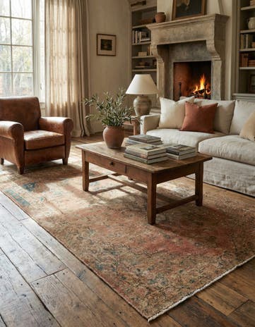 4' 3 x 7' 6 Hand Knotted Ultra Vintage Persian Wool Rug
