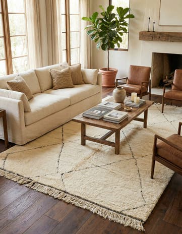 6' 5 x 10' 1 Hand Knotted Moroccan Wool Rug