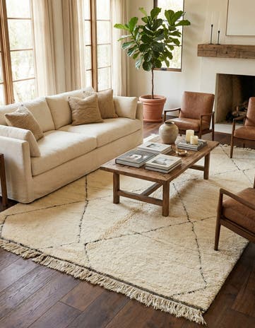 6' 5 x 10' 1 Hand Knotted Moroccan Wool Rug