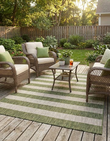 7' 10 x 11' Easy-Clean Ribbon Indoor / Outdoor Rug