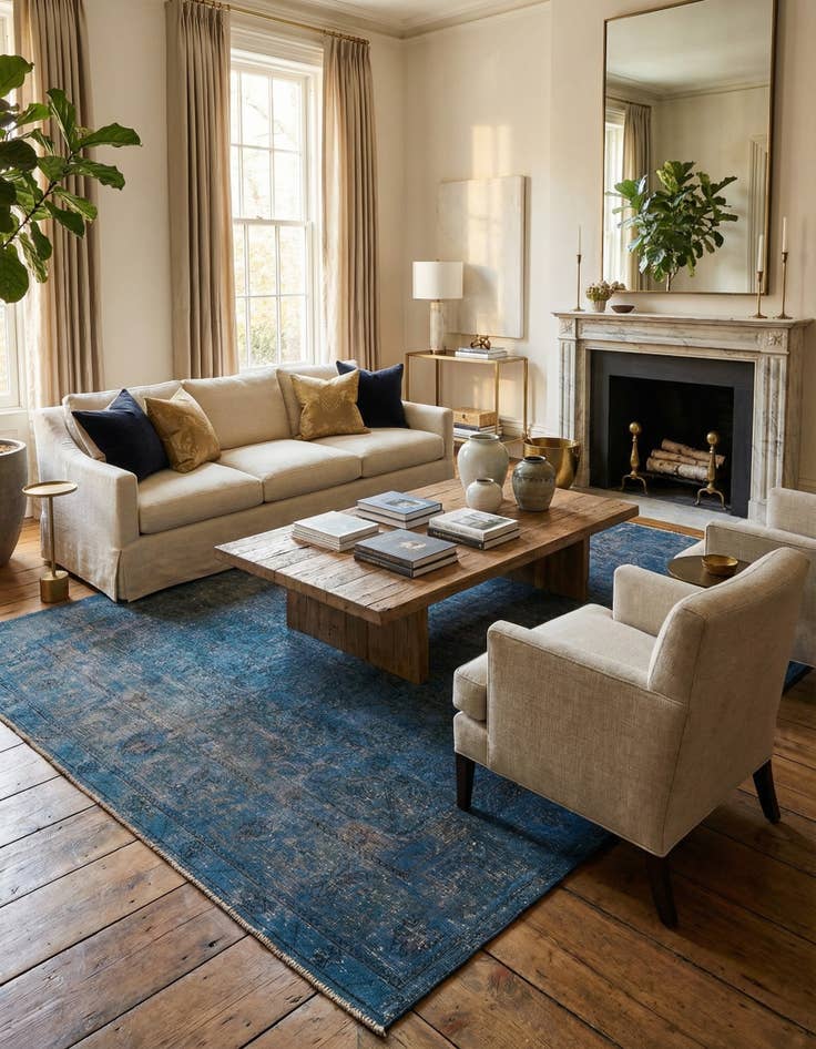 Detail image of 6' 6 x 9' 9  Hand Knotted Ultra Vintage Persian Wool Rug