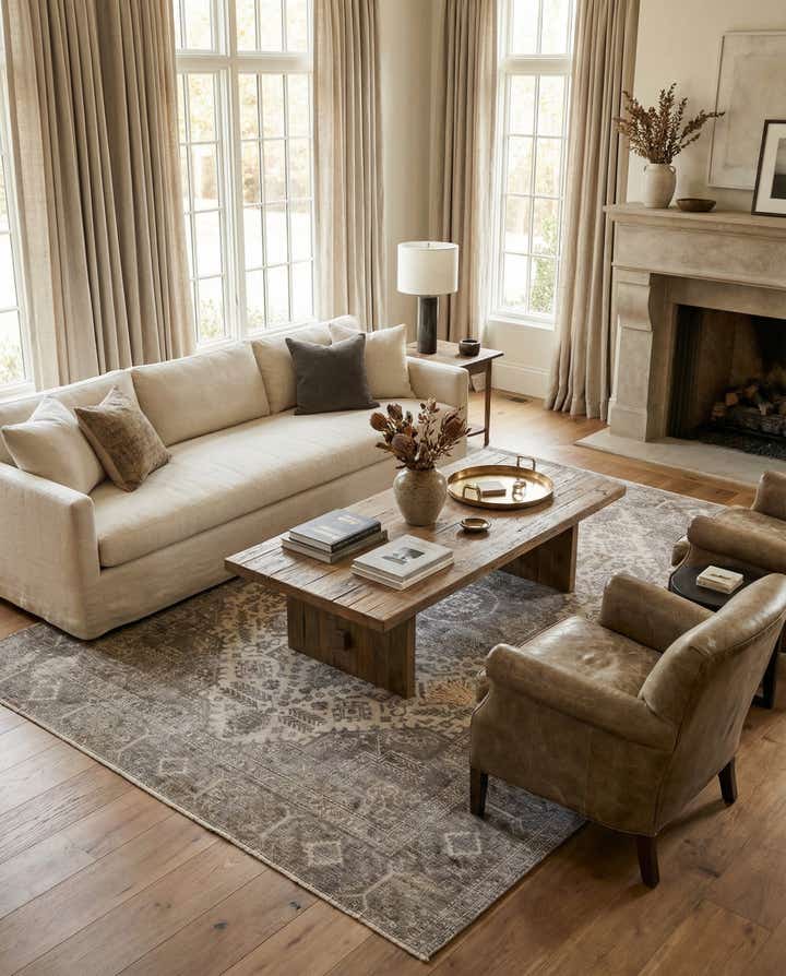 6' 7 x 9' Hand Knotted Ultra Vintage Persian Wool Rug