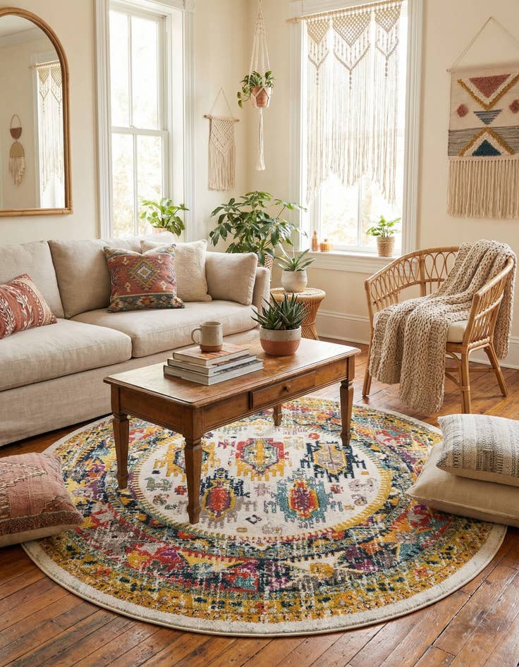 Detail image of 7' 10 x 7' 10 Carrington Round Rug