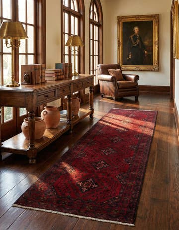 2' 10 x 9' 6 Hand Knotted Khal Mohammadi Wool Runner Rug