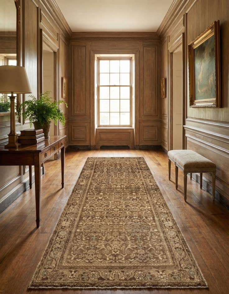 Detail image of 3' 8 x 10' Hamedan Runner Rug