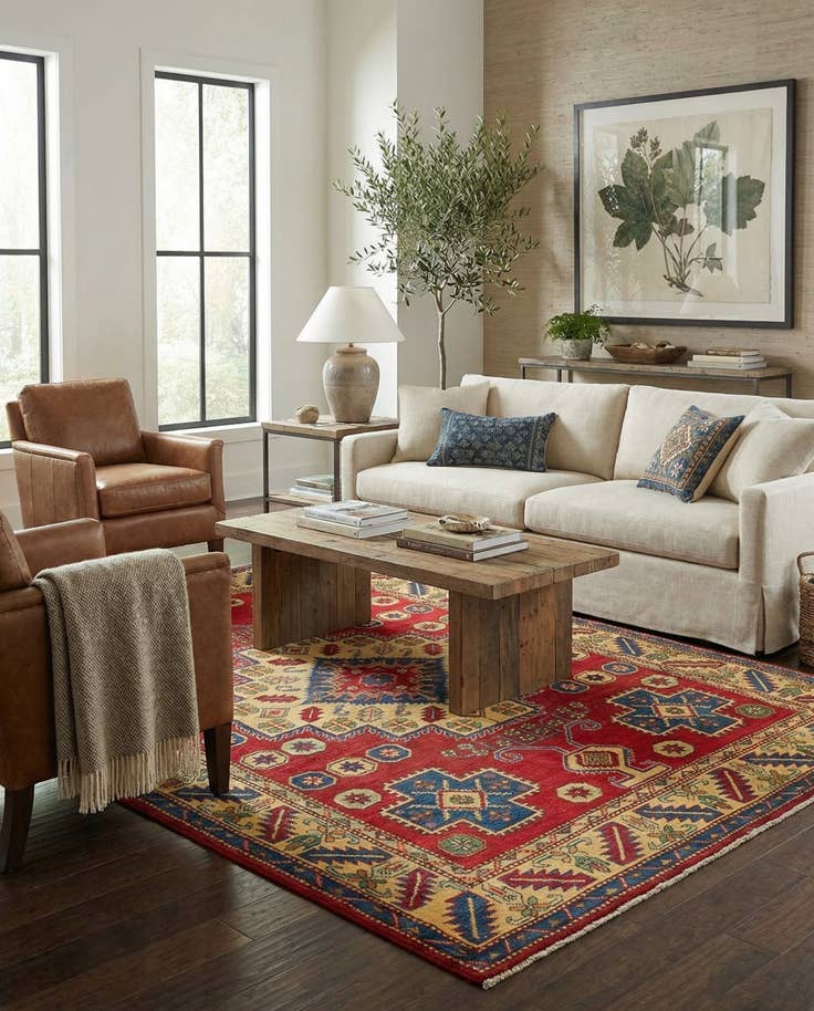 Detail image of 5' 2 x 7' Hand Knotted Kazak Rug