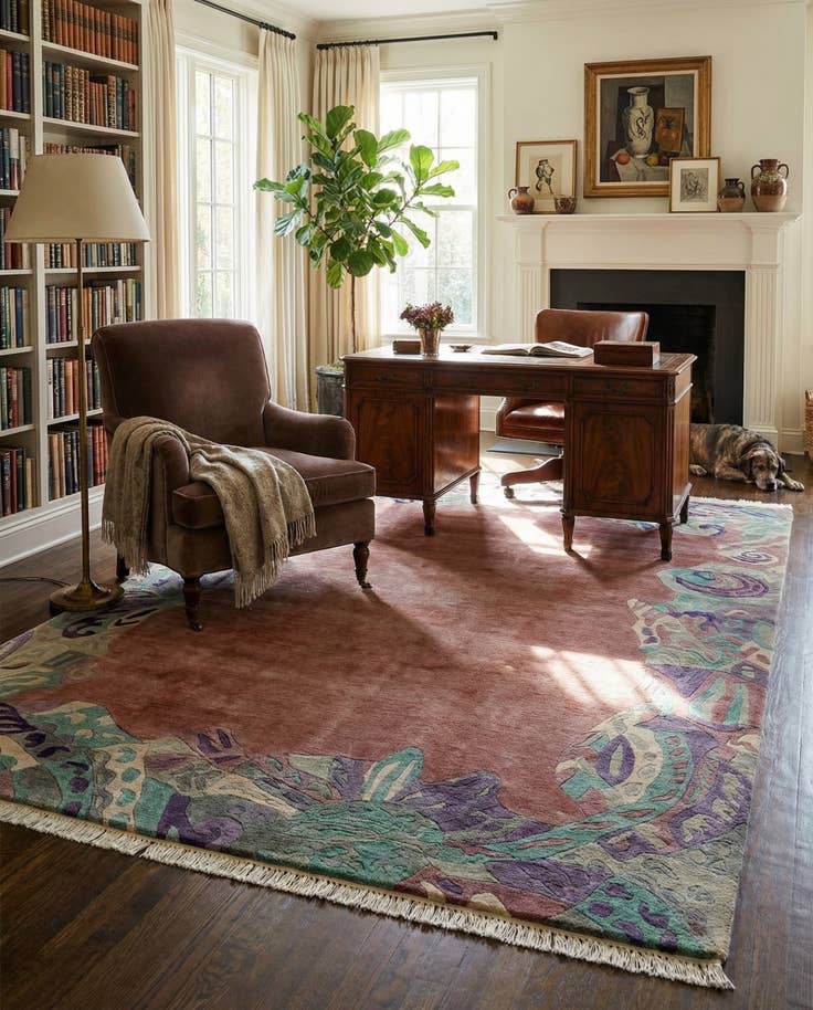 Detail image of 6' 7 x 9' 10 Hand Knotted Nepal Wool Rug