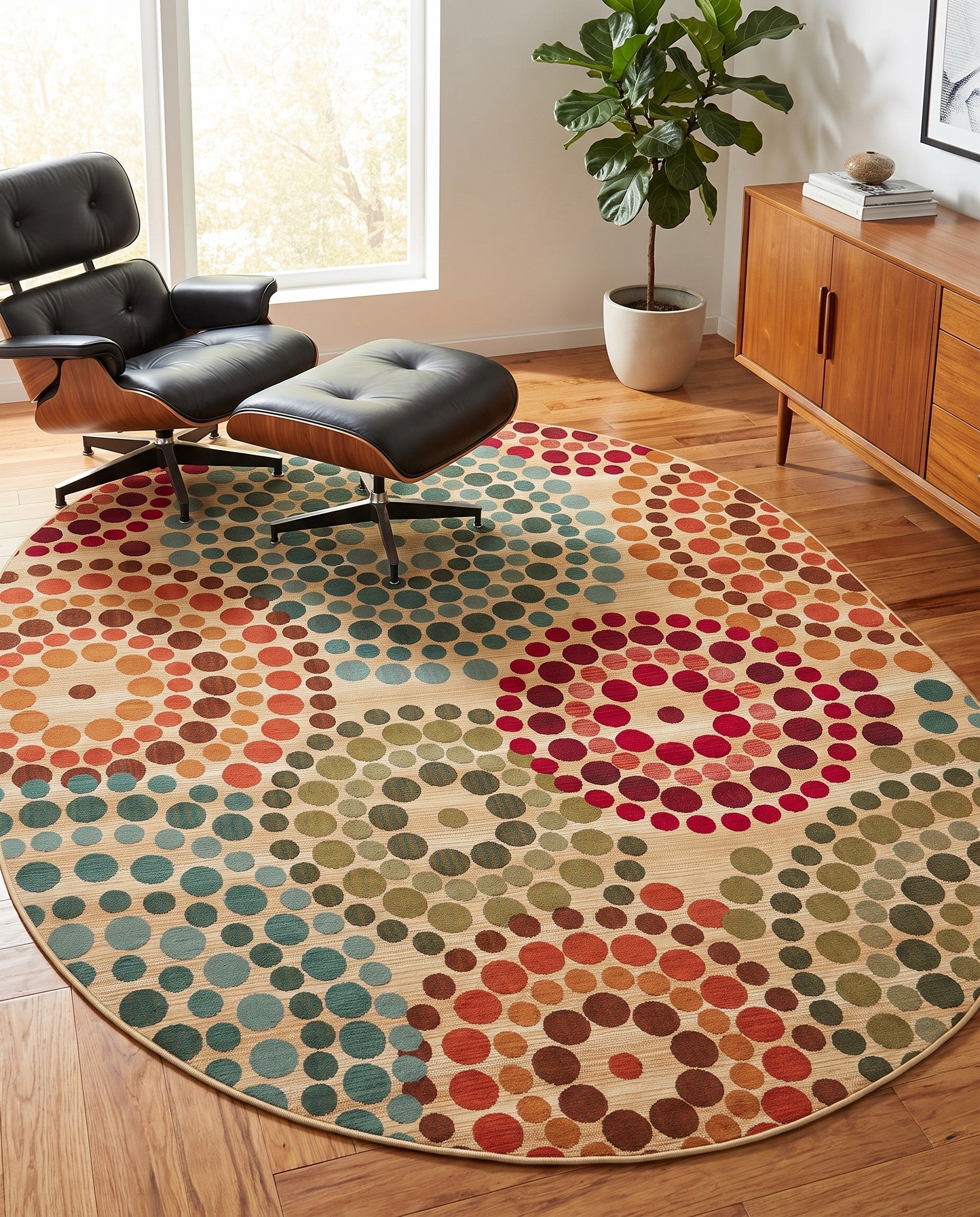 7' 10 x 10' Easy-Clean Modern Indoor / Outdoor Oval Rug
