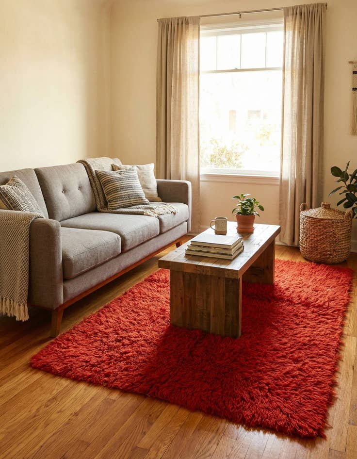 Detail image of 4' 1 x 6' 1  Hand Knotted Moroccan Wool Rug