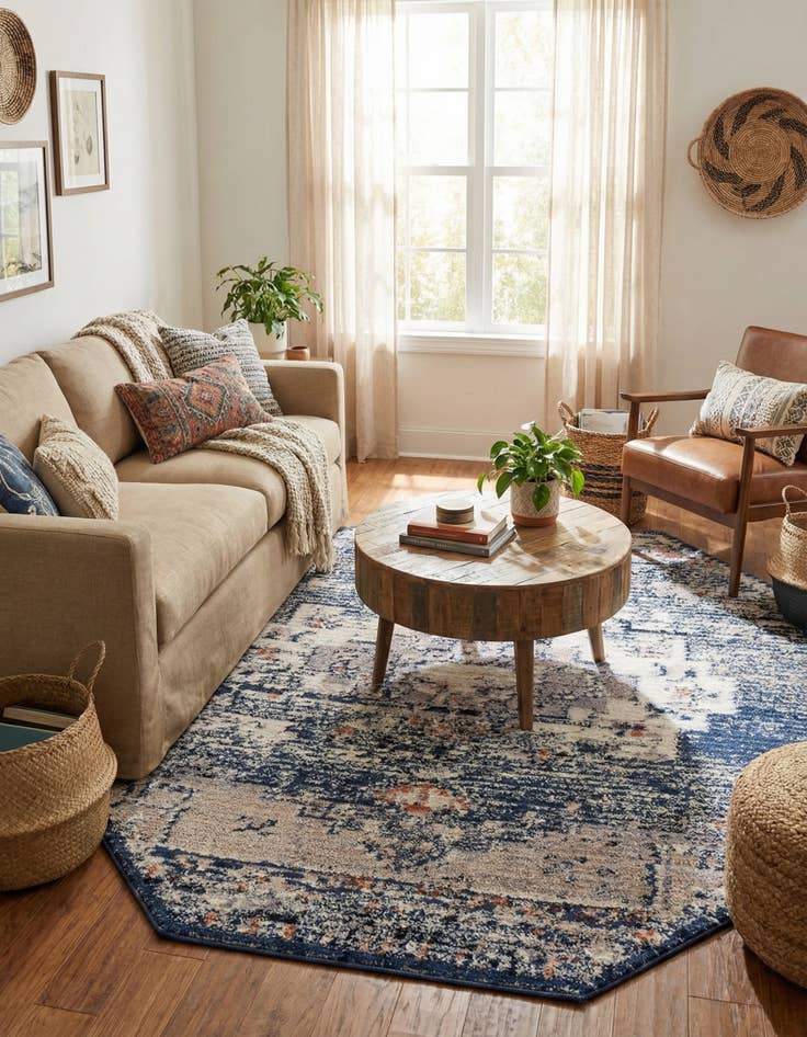 Detail image of  7' x 7' Tucson Octagon Rug