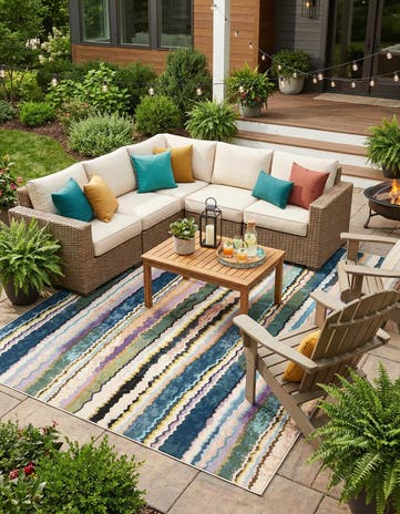 Easy-Clean Modern Indoor / Outdoor Rug