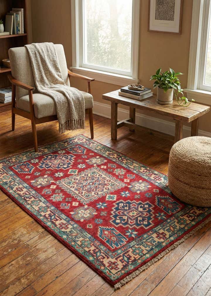 2' 8 x 4' 3 Hand Knotted Kazak Rug