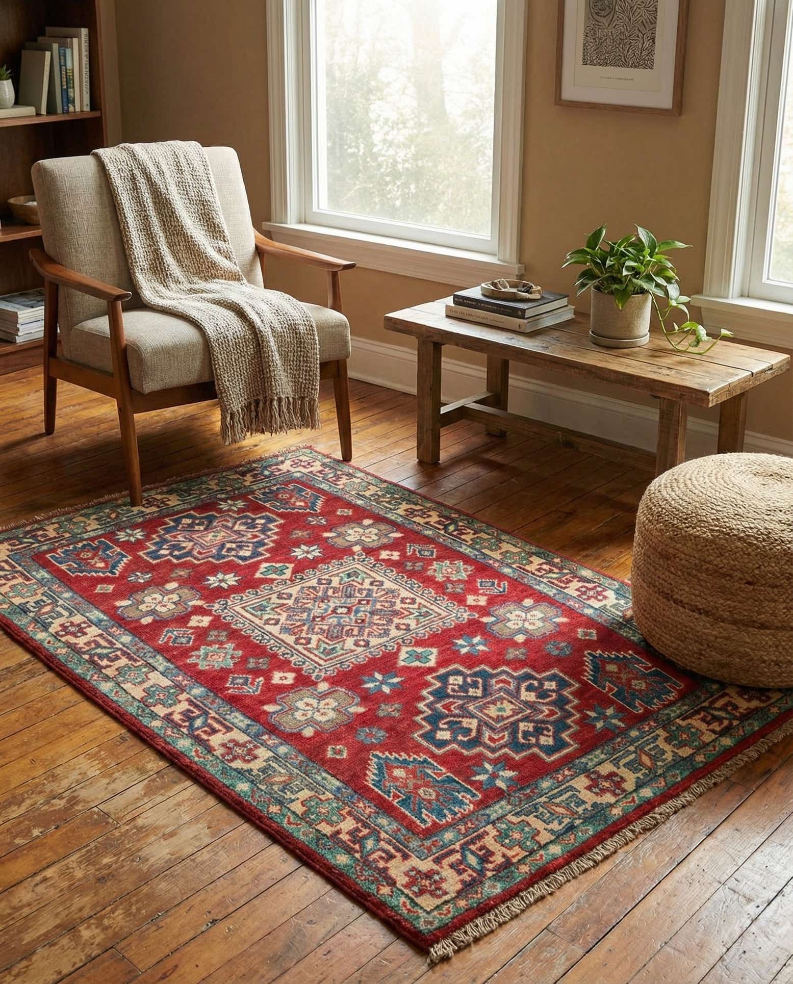 2' 8 x 4' 3 Hand Knotted Kazak Rug