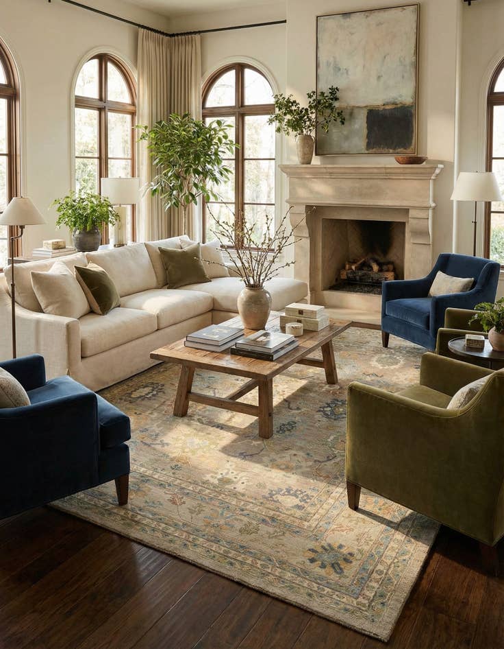 Detail image of 13' x 16'  Hand Knotted Oushak Rug