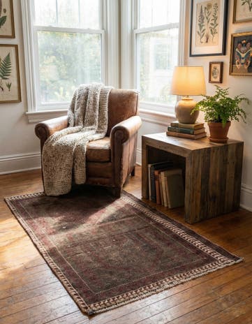 2' 7 x 4' 5 Hand Knotted Ultra Vintage Persian Wool Rug