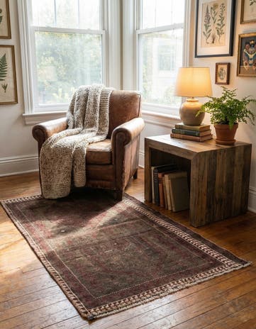2' 7 x 4' 5 Hand Knotted Ultra Vintage Persian Wool Rug