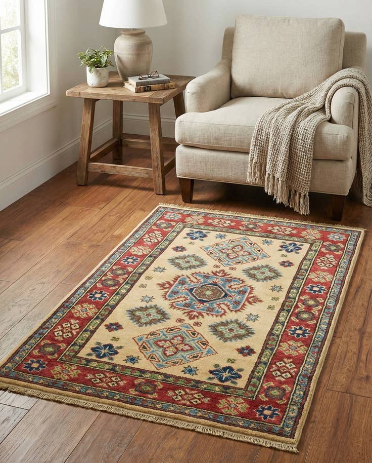 Detail image of 2' 8 x 4' 2 Hand Knotted Kazak Rug