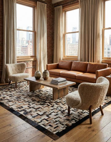 4' 11 x 7' 11 Cowhide - Patchwork Rug