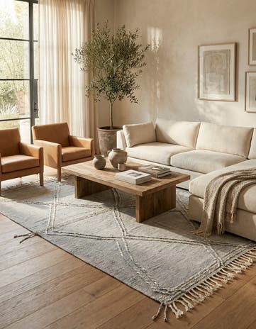 6' 4 x 9' 8 Hand Knotted Moroccan Wool Rug