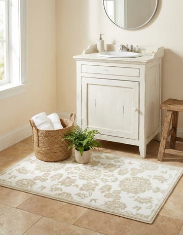 White Brown Nepal Rug