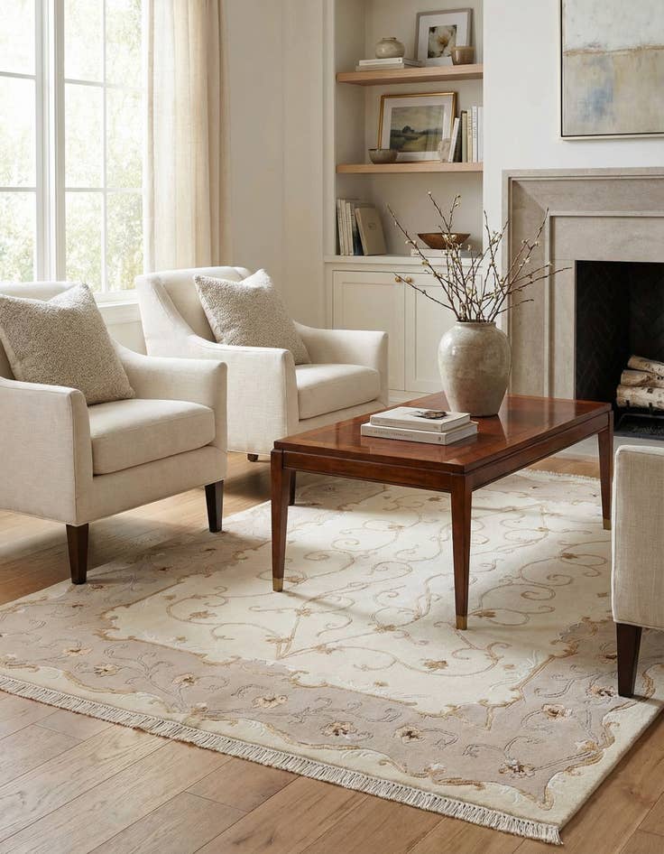 Detail image of  5' 1 x 6' 6  Hand Knotted Darya Wool Rug