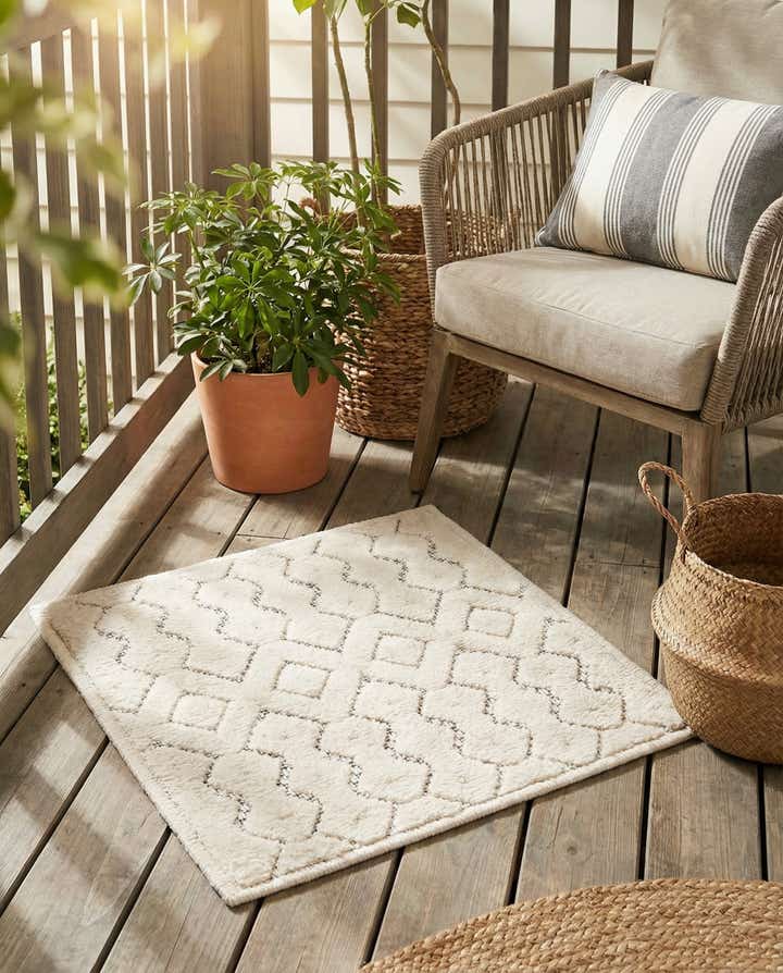 1' 4 x 1' 4 Easy-Clean Trellis Textured Indoor / Outdoor Sample Rug