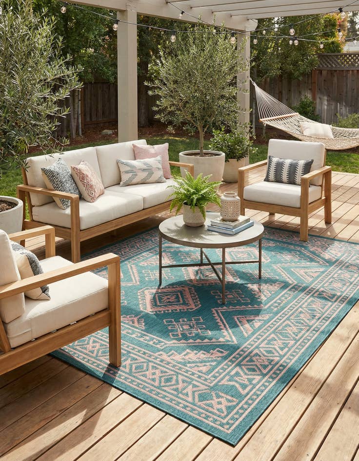 Detail image of 7' 10 x 10'  Washable Jill Zarin Napa Indoor / Outdoor Rug