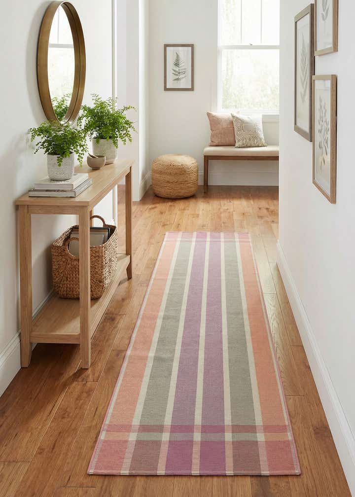 2' x 8' Easy-Clean Striped Indoor / Outdoor Runner Rug