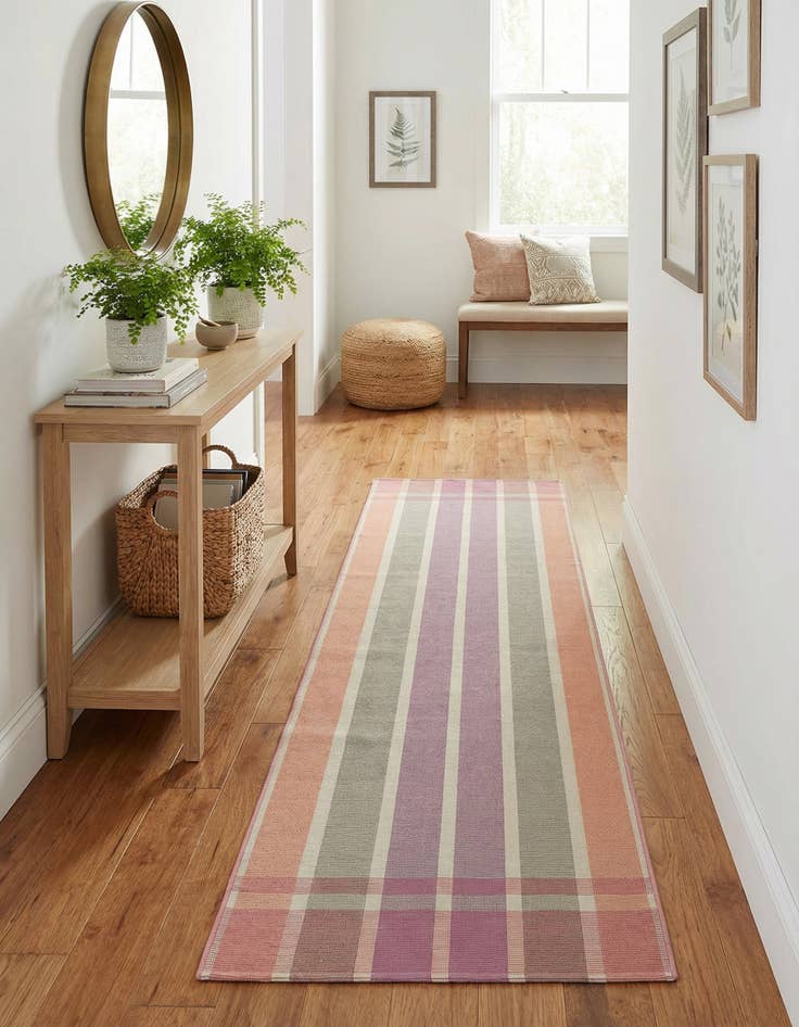 Detail image of 2' x 8' Easy-Clean Striped Indoor / Outdoor Runner Rug