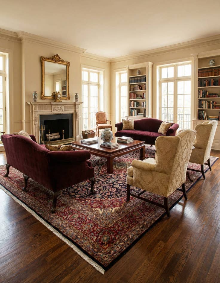 Detail image of  9' 7 x 13' 2  Hand Knotted Kashan Persian Rug