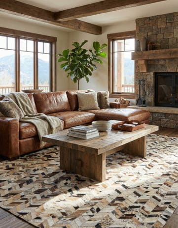 5' 1 x 8' Cowhide Rug