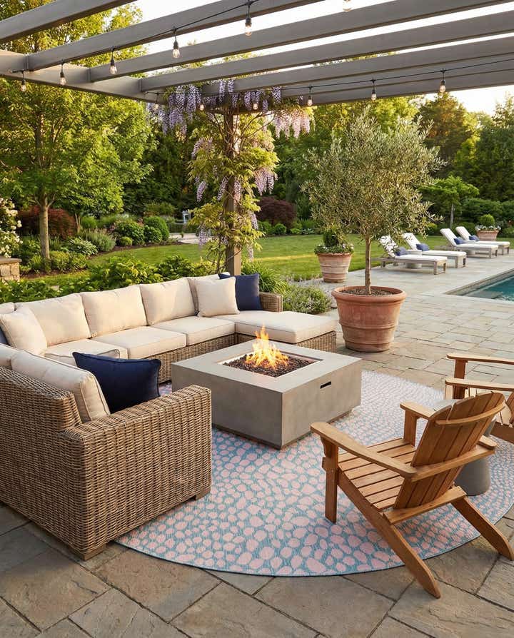 13' x 13' Easy-Clean Jill Zarin Cape Town Indoor / Outdoor Round Rug